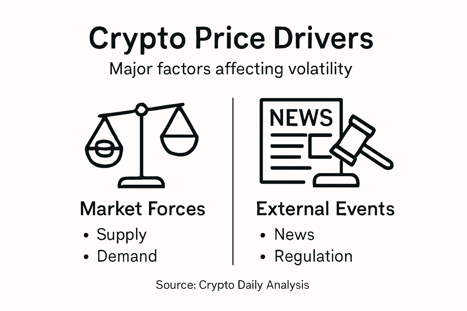 Infographic crypto price volatility drivers