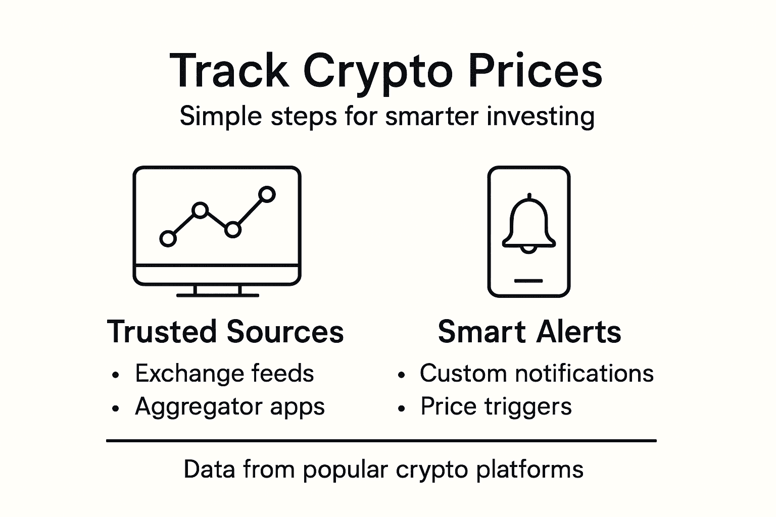 Infographic of crypto price tracking steps