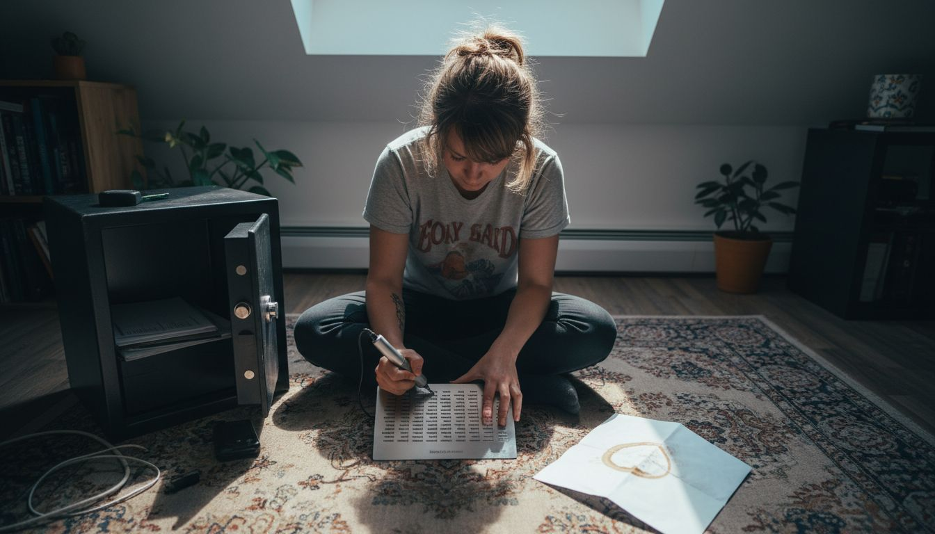 Writing recovery phrase on metal backup plate