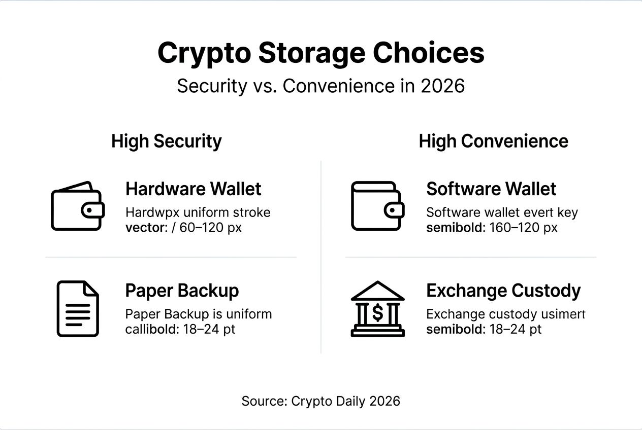 Infographic of crypto storage security tradeoffs