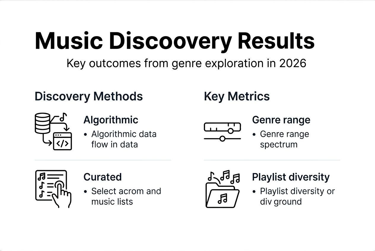 Infographic showing key music discovery metrics and methods