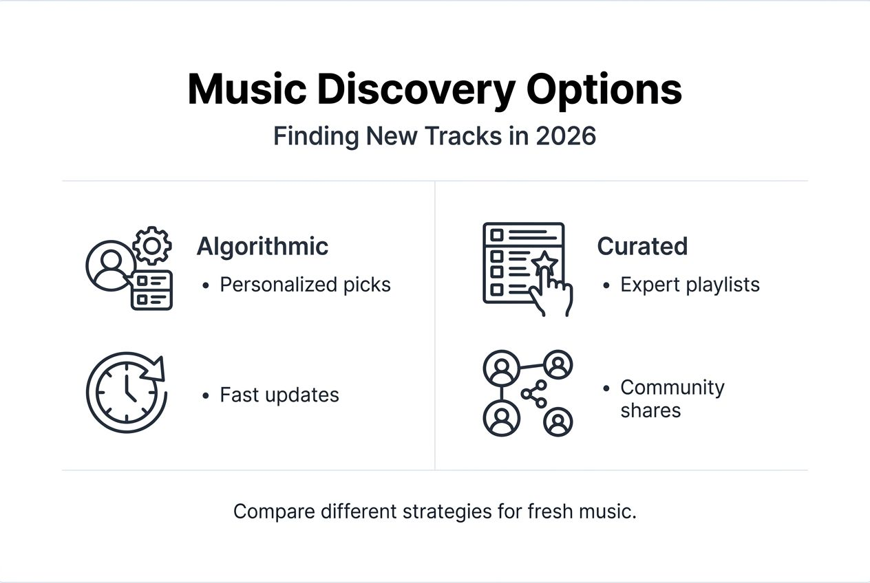 Infographic comparing music discovery options
