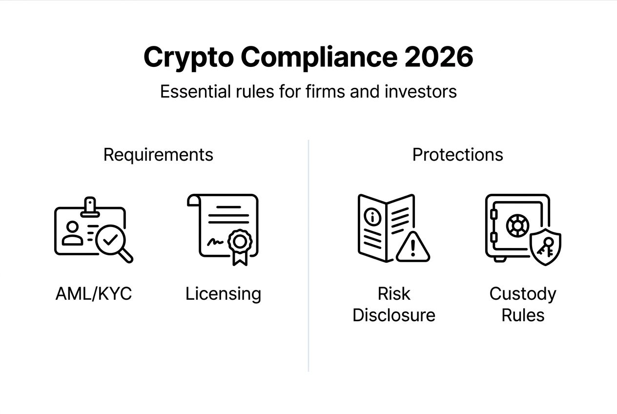 Infographic of crypto compliance rules and protections