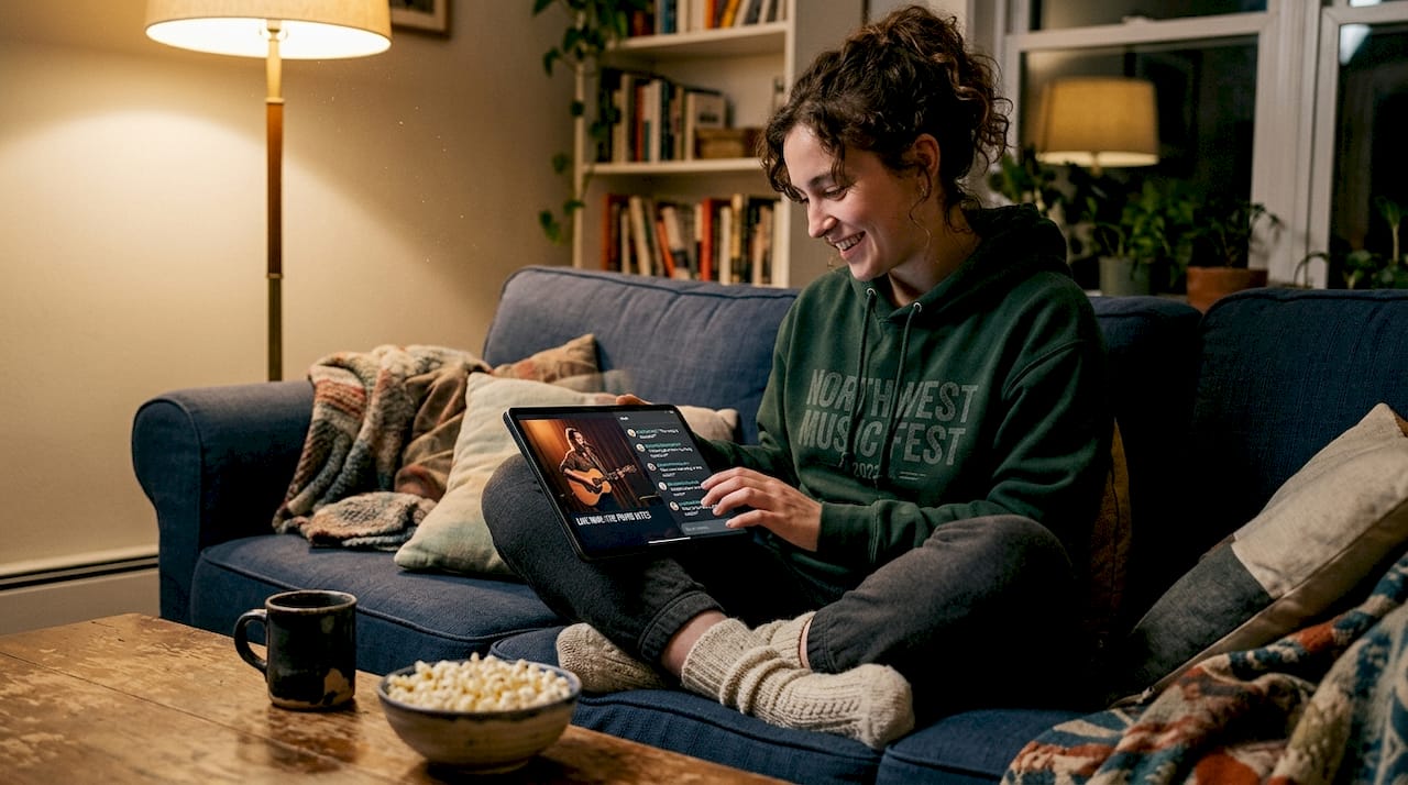 Viewer interacting during online performance