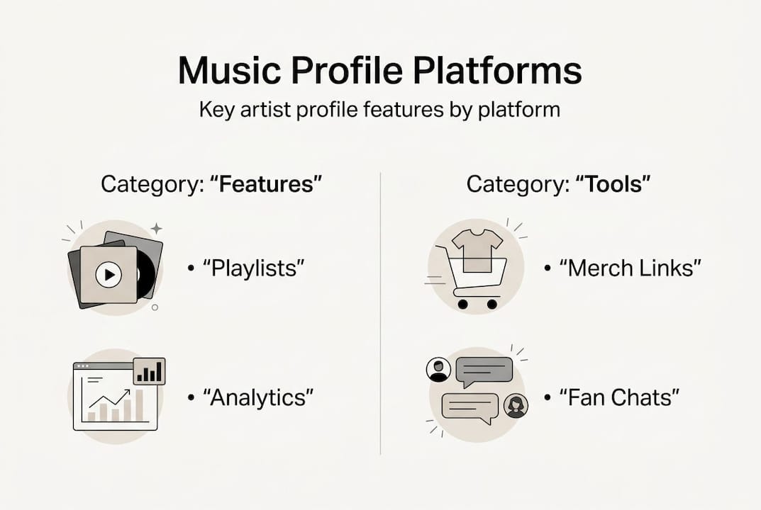Infographic comparing artist profile features