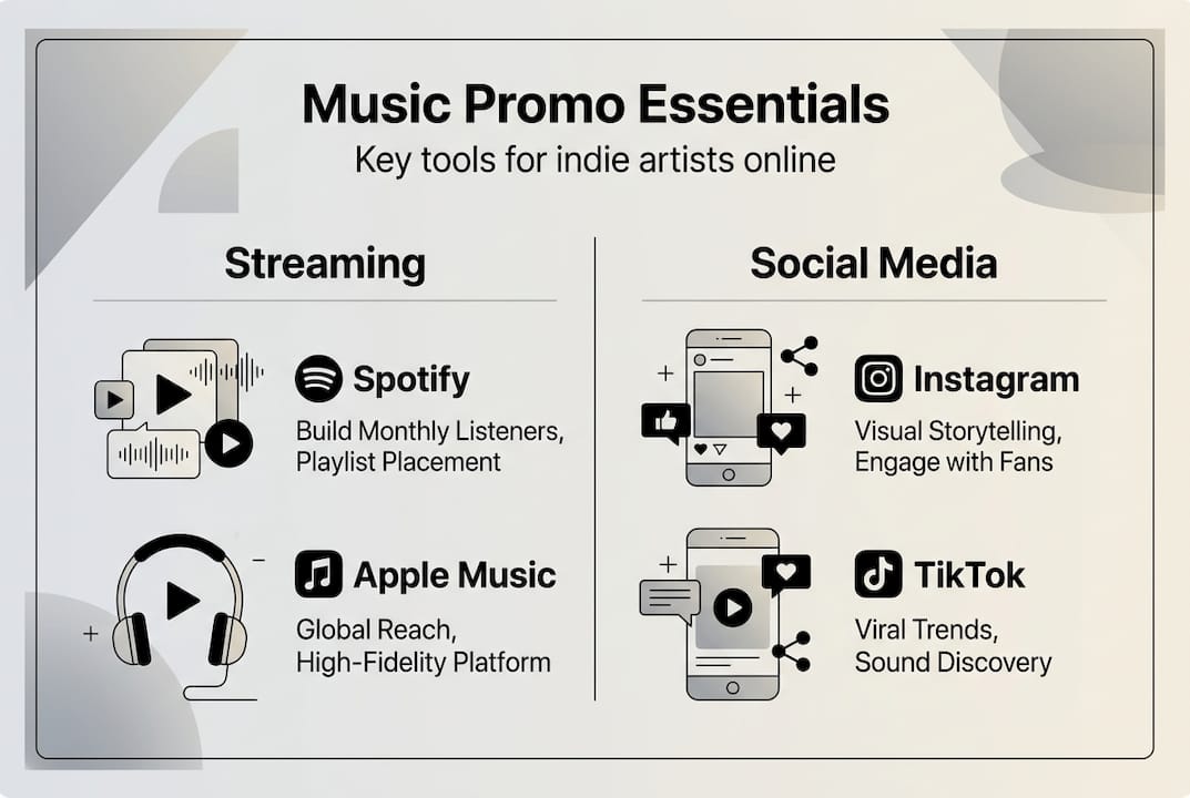 Infographic of top music promotion platforms