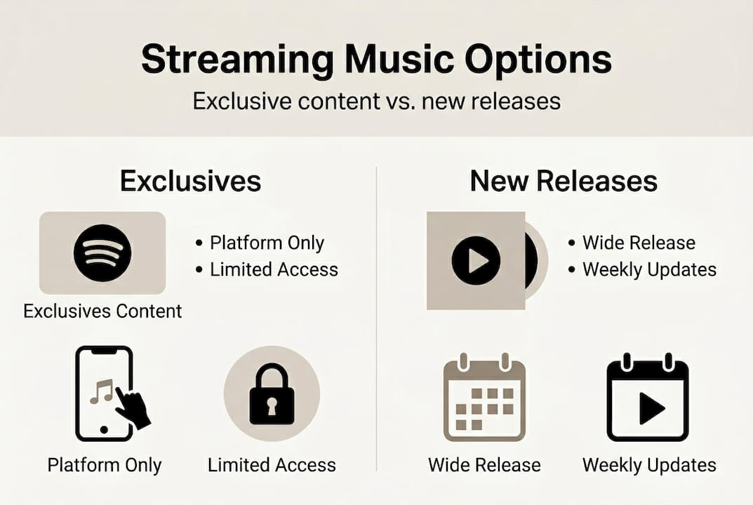 Infographic music exclusives versus new releases