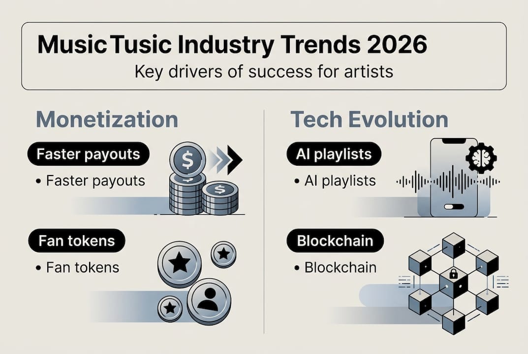 Infographic of 2026 music industry trends and drivers