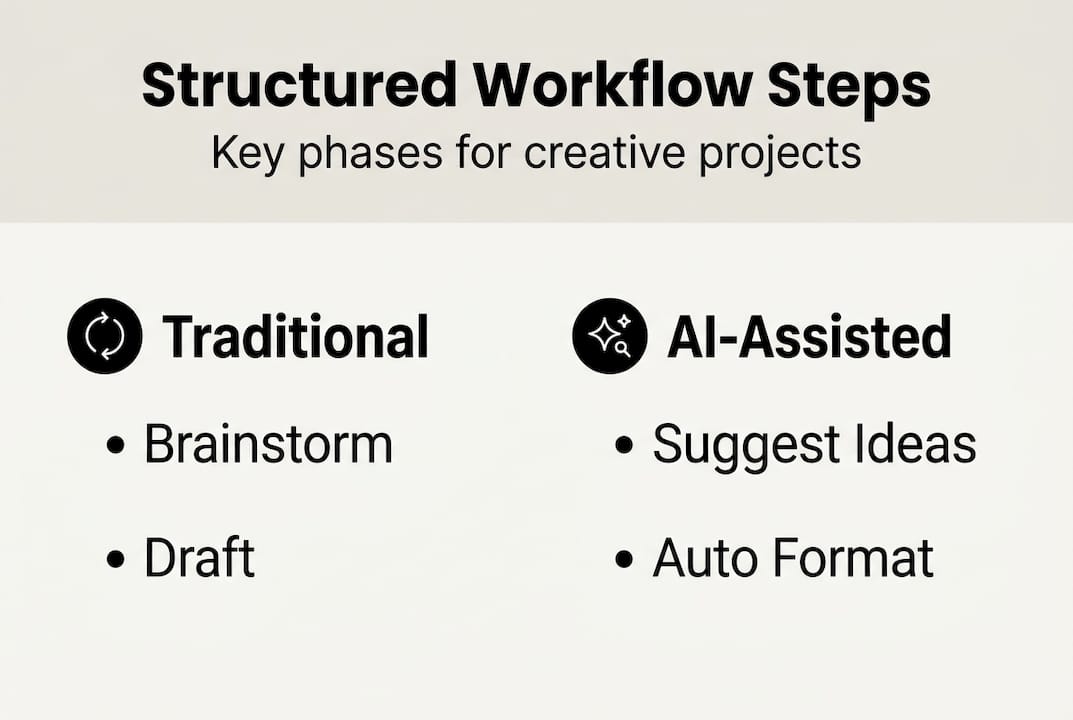 Infographic with workflow steps for artists