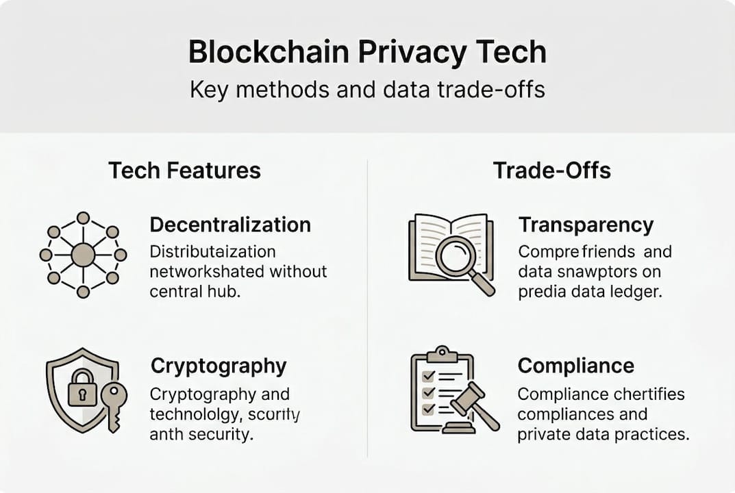 Infographic showing blockchain privacy technologies