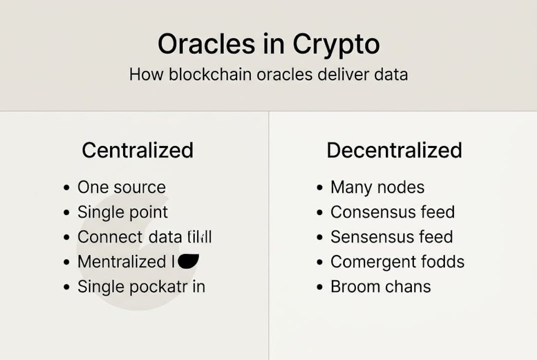 Infographic comparing centralized and decentralized oracles