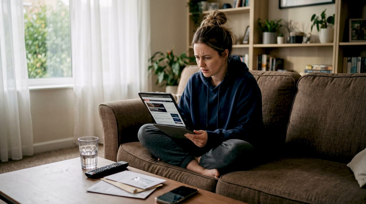 Woman reacts to crypto scam news story