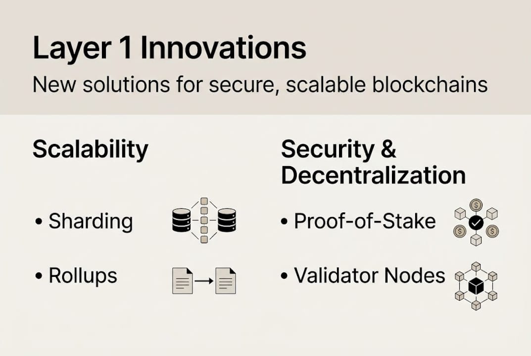 Infographic showing Layer 1 blockchain innovations