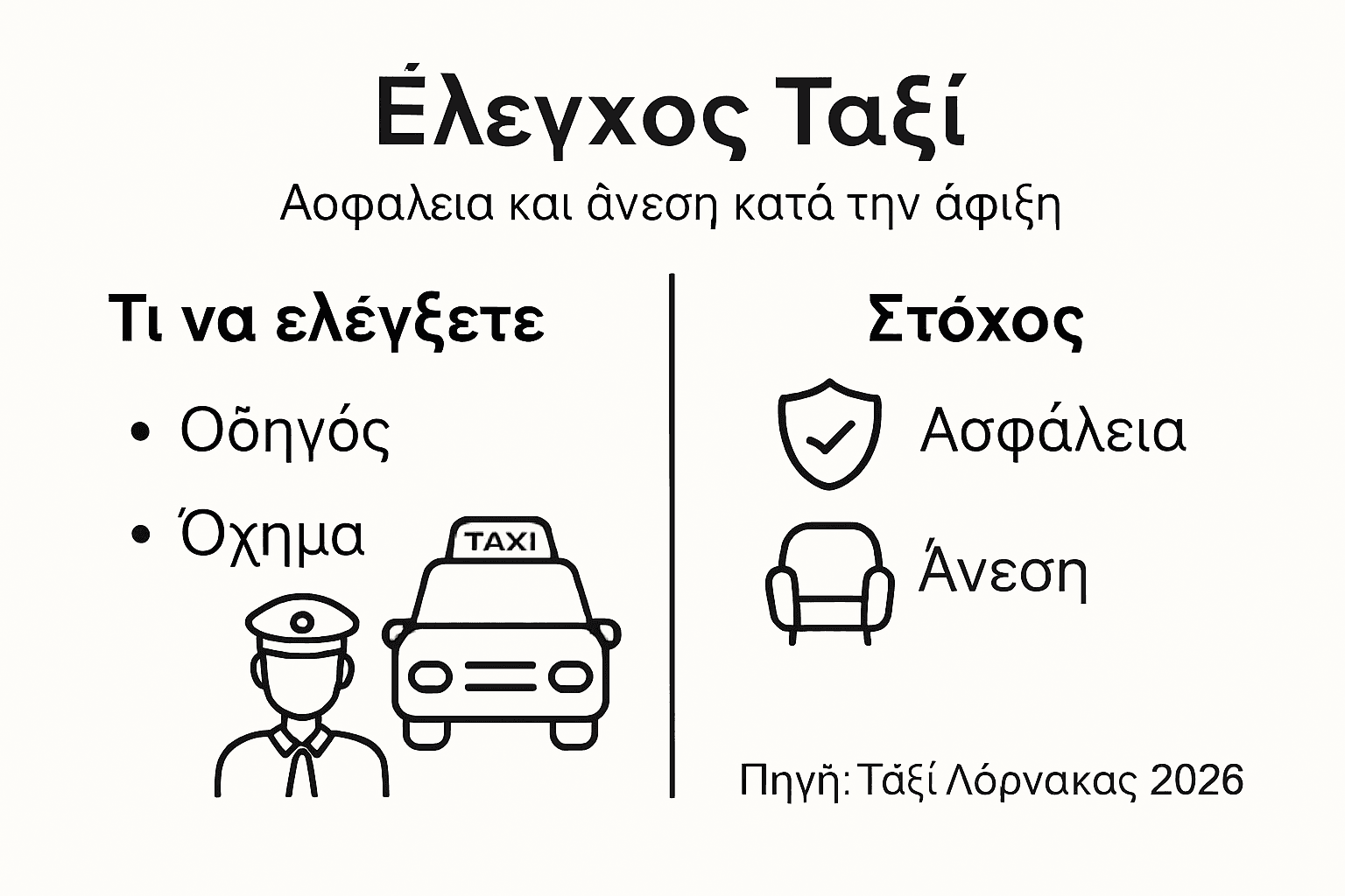 Δείτε σε ένα εύχρηστο infographic όλα τα βασικά βήματα που πρέπει να ακολουθήσετε για να κάνετε check-in σε ταξί.