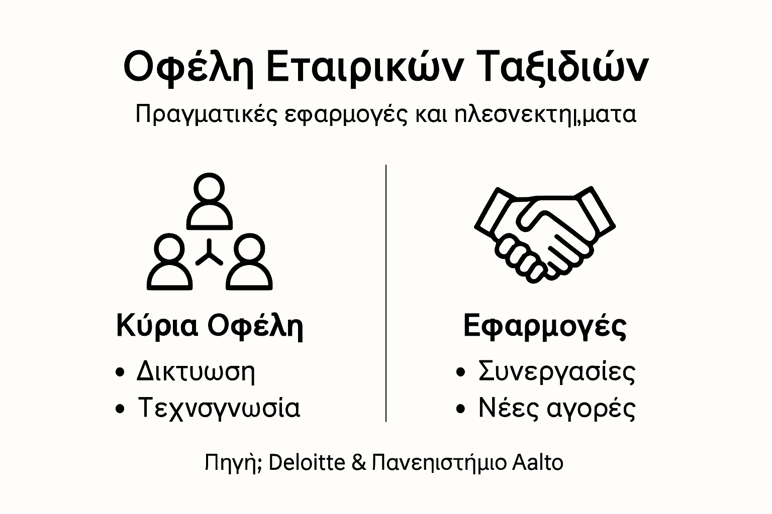 Εικονογραφημένη παρουσίαση με τα οφέλη του ταξιδιού και πρακτικές εφαρμογές