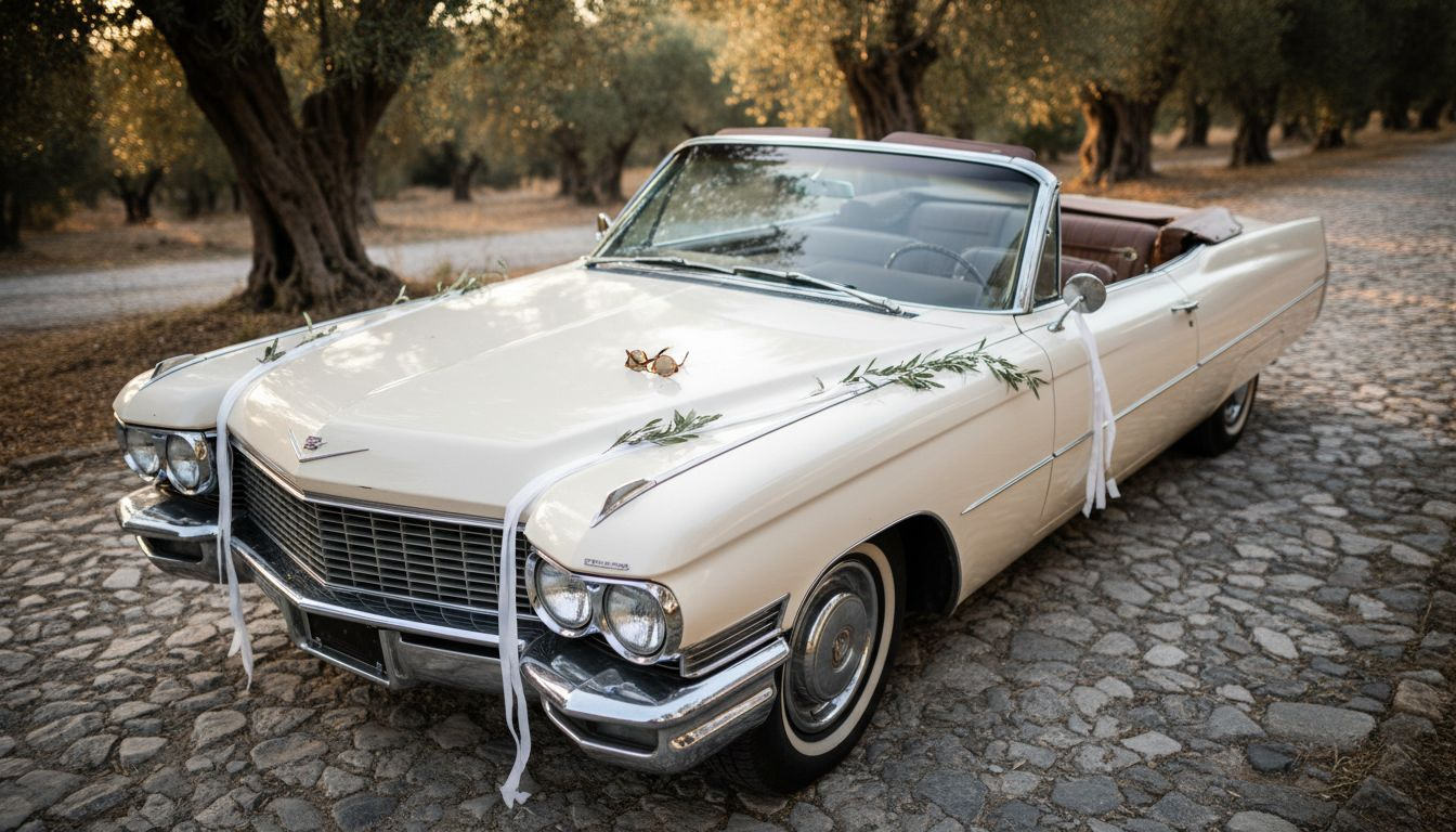 Κλασικό αυτοκίνητο με ιδιαίτερη διακόσμηση για γάμο στην Κύπρο