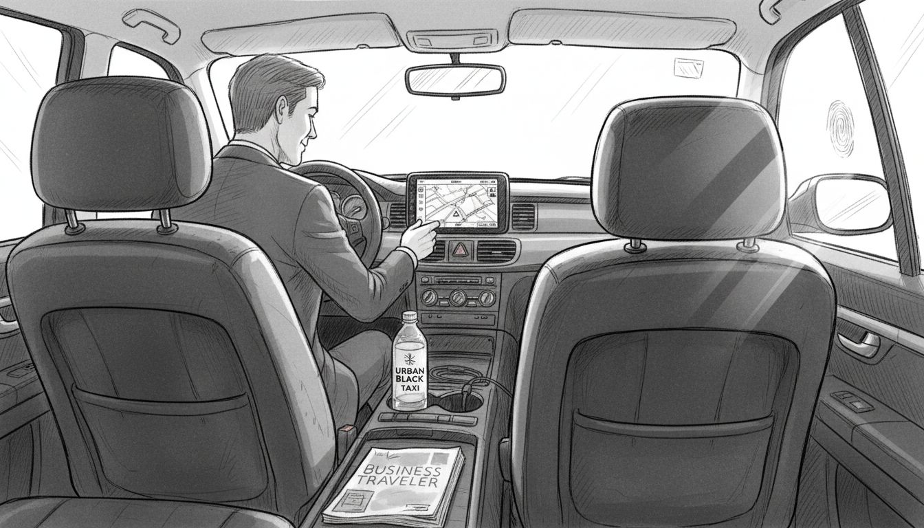 High-end taxi interior with amenities