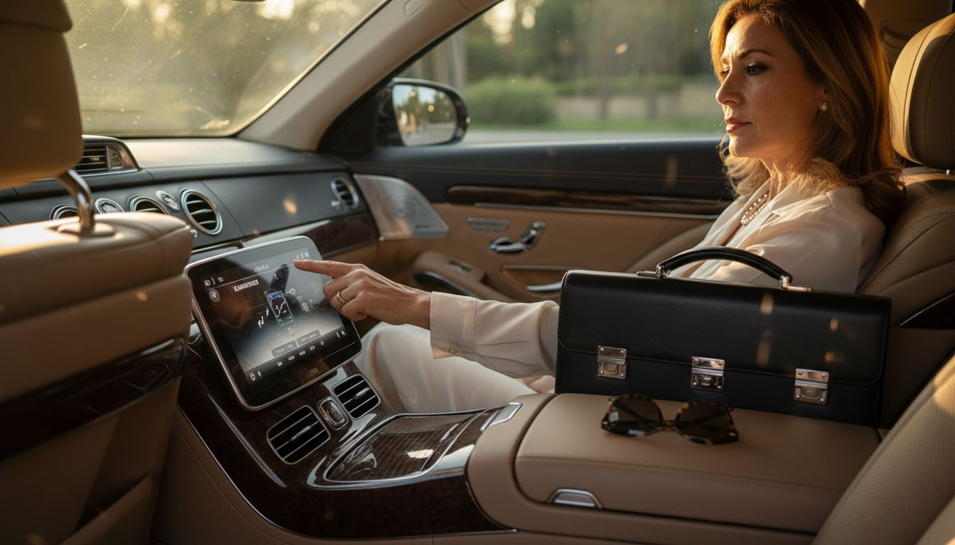 Ο επιβάτης ρυθμίζει τις παροχές μέσα στο VIP όχημα, ώστε να νιώσει όσο πιο άνετα γίνεται κατά τη διάρκεια της διαδρομής.