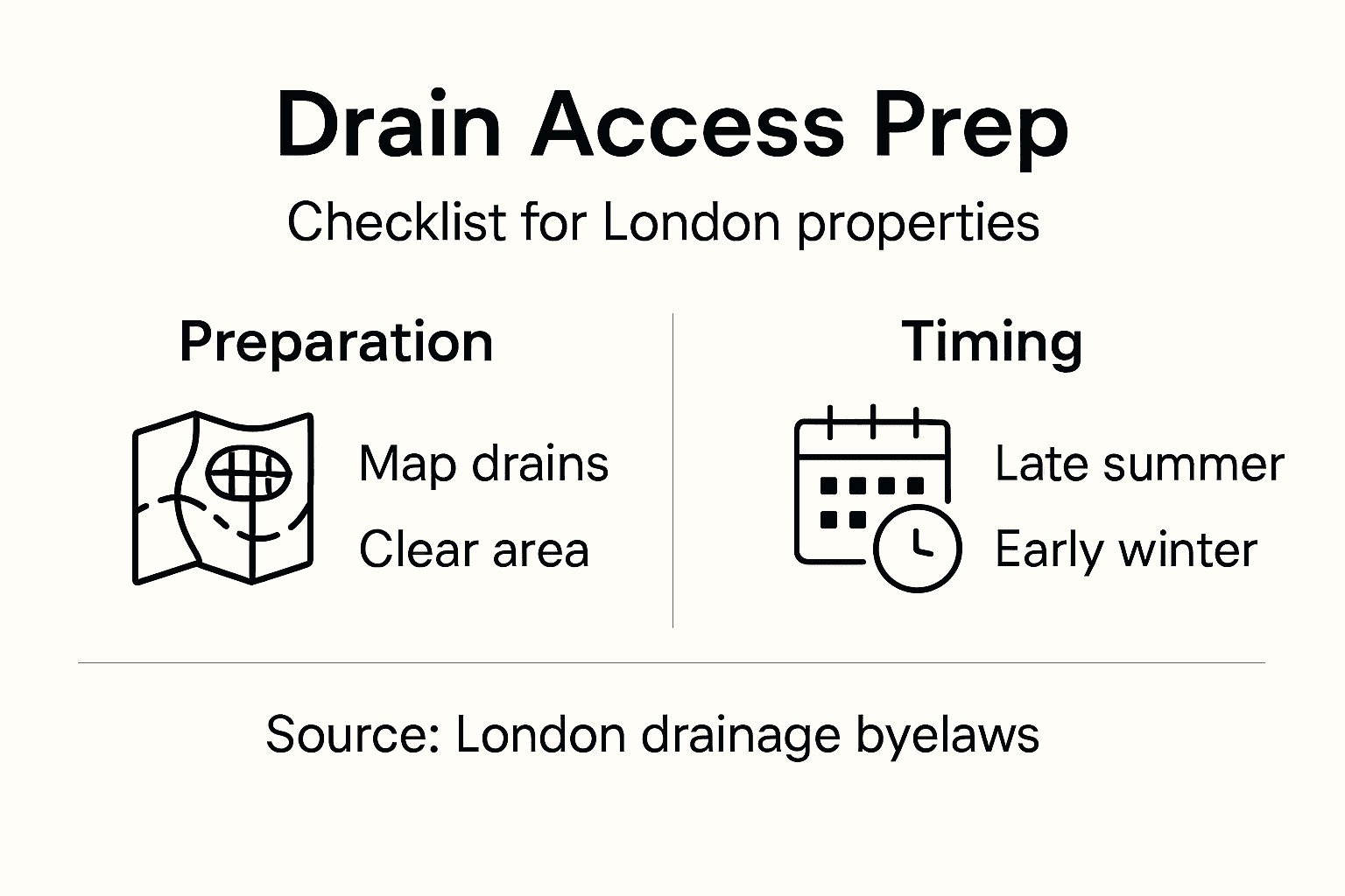 Infographic showing drain access preparation checklist