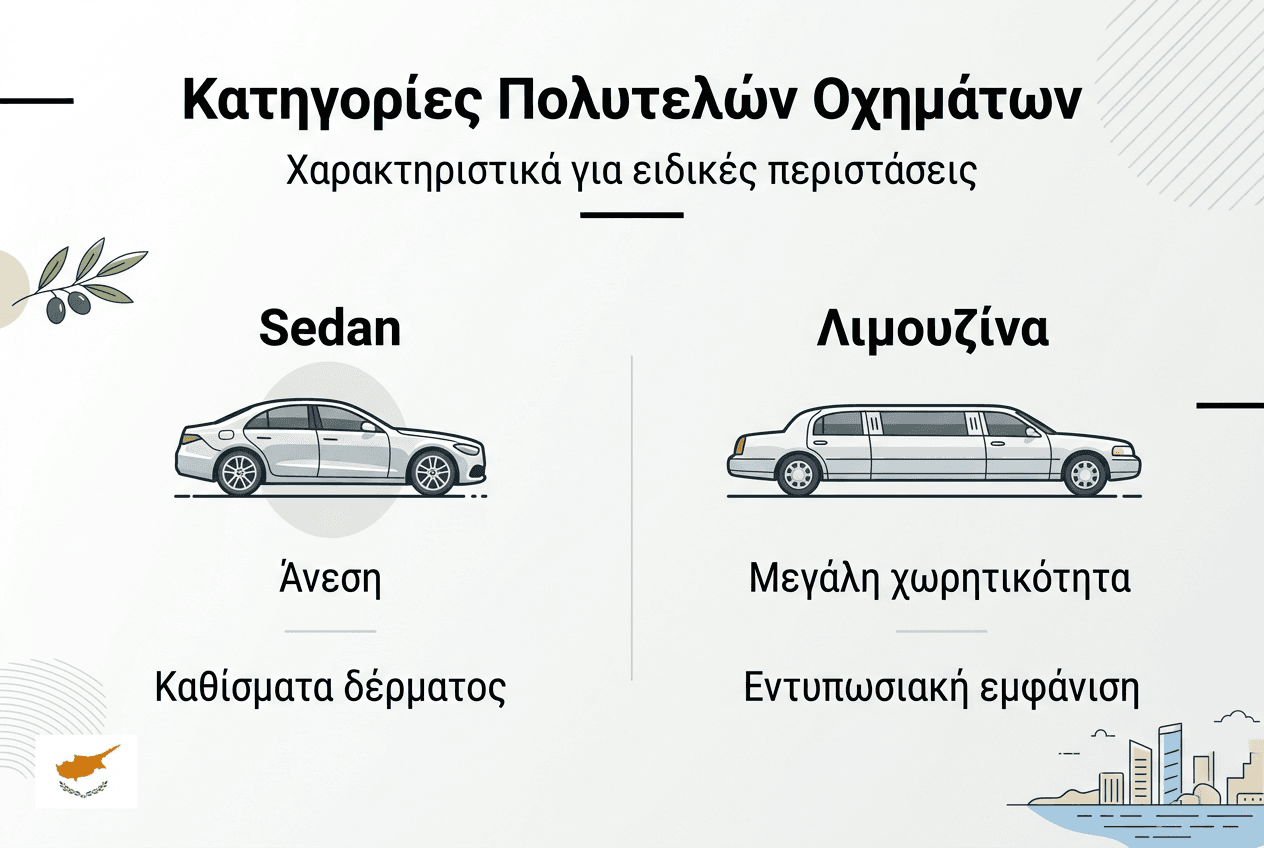 Οπτική παρουσίαση: Πλεονεκτήματα και διαφορές ανάμεσα σε sedan και λιμουζίνα