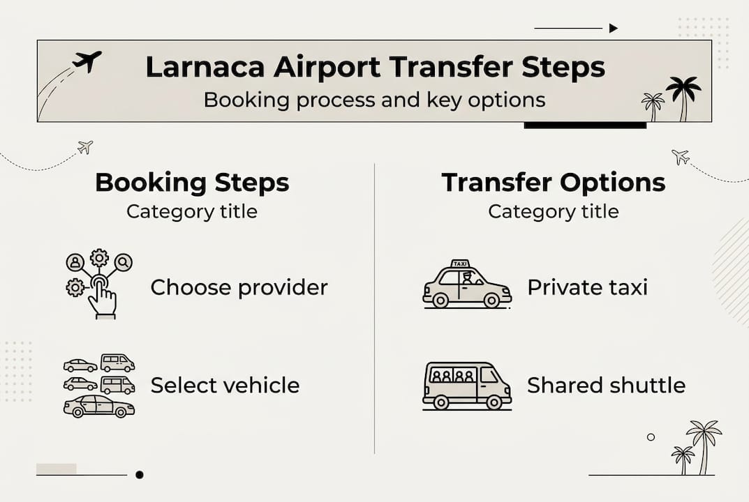 Infographic outlining Larnaca transfer booking steps