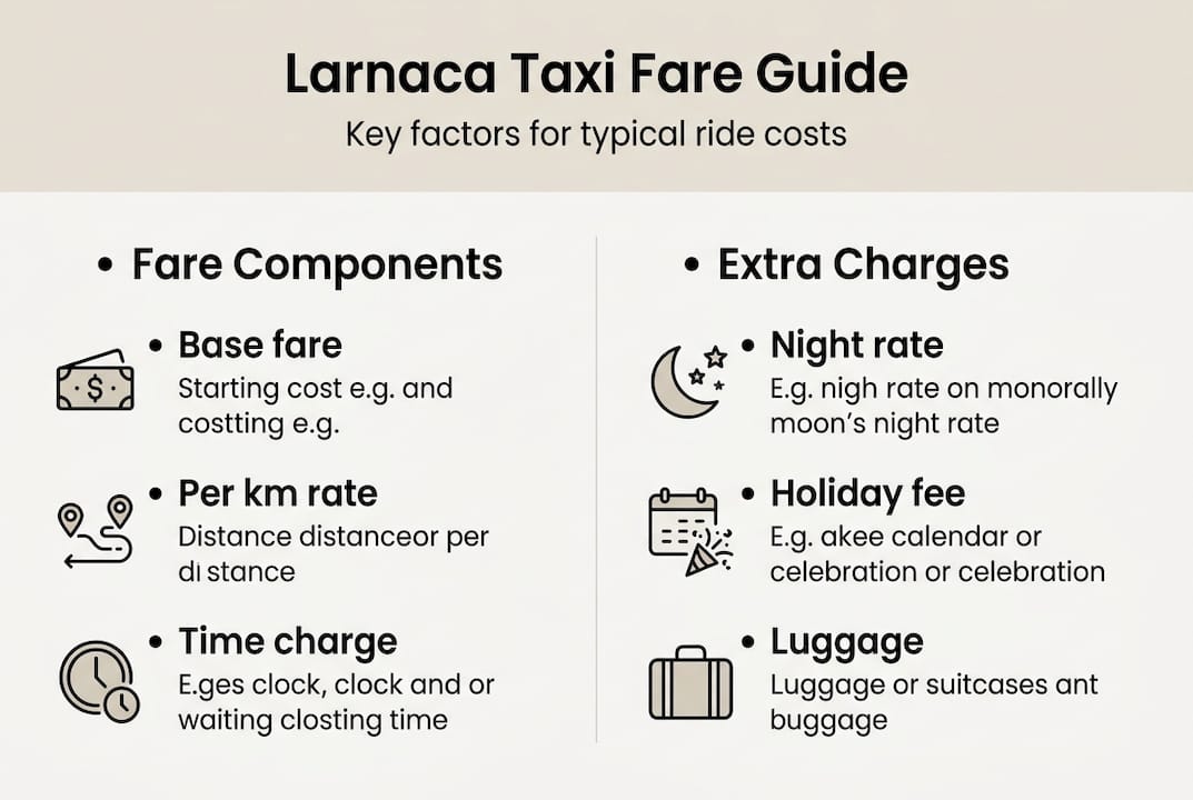 Infographic of Larnaca taxi fare components