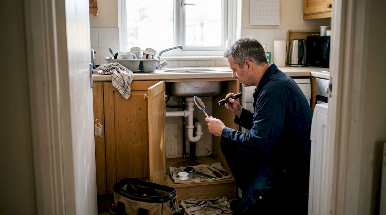 Plumber checking for early drain issues