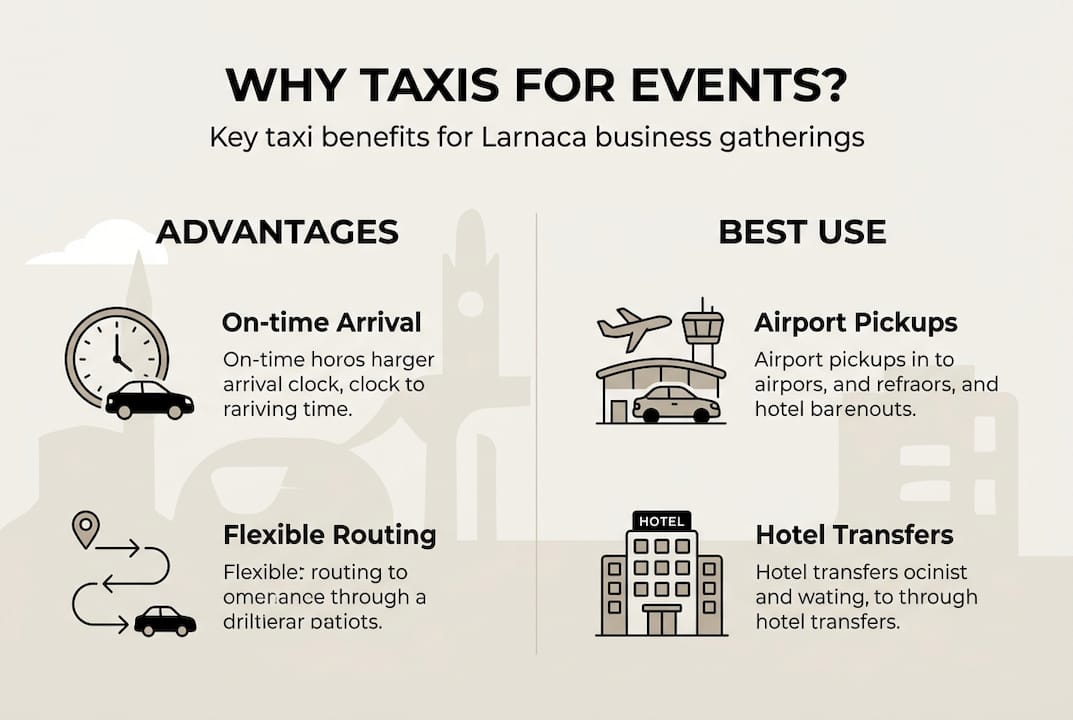 Infographic of taxi benefits for business events