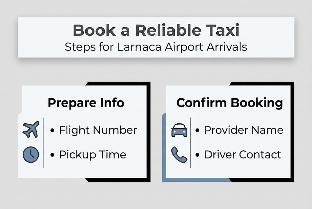 Infographic with steps for reliable taxi booking