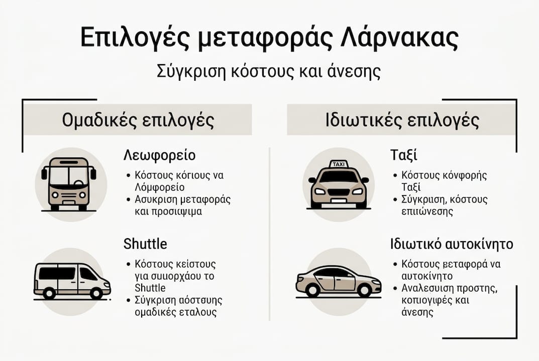 Οι καλύτερες επιλογές μετακίνησης από και προς τη Λάρνακα: Τι να προτιμήσετε;