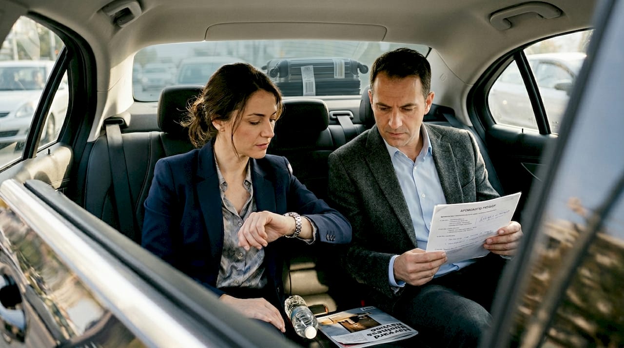 Επιβάτες που απολαμβάνουν ιδιωτική μεταφορά από και προς το αεροδρόμιο της Κύπρου