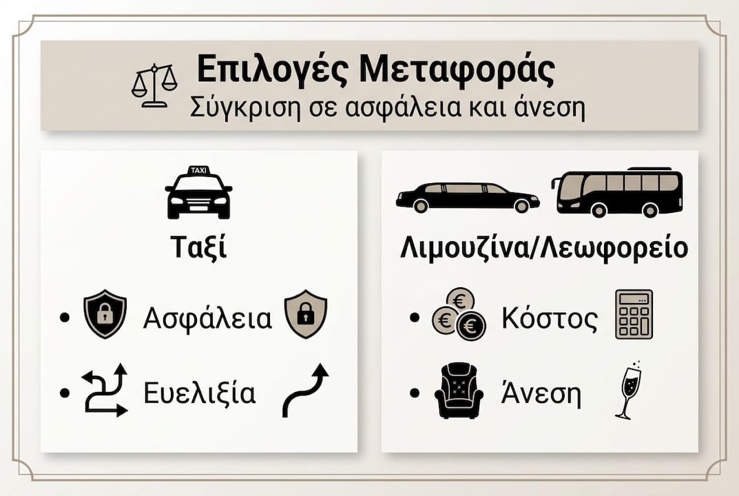 Σύντομη παρουσίαση με γραφικά για τη σύγκριση μέσων μεταφοράς