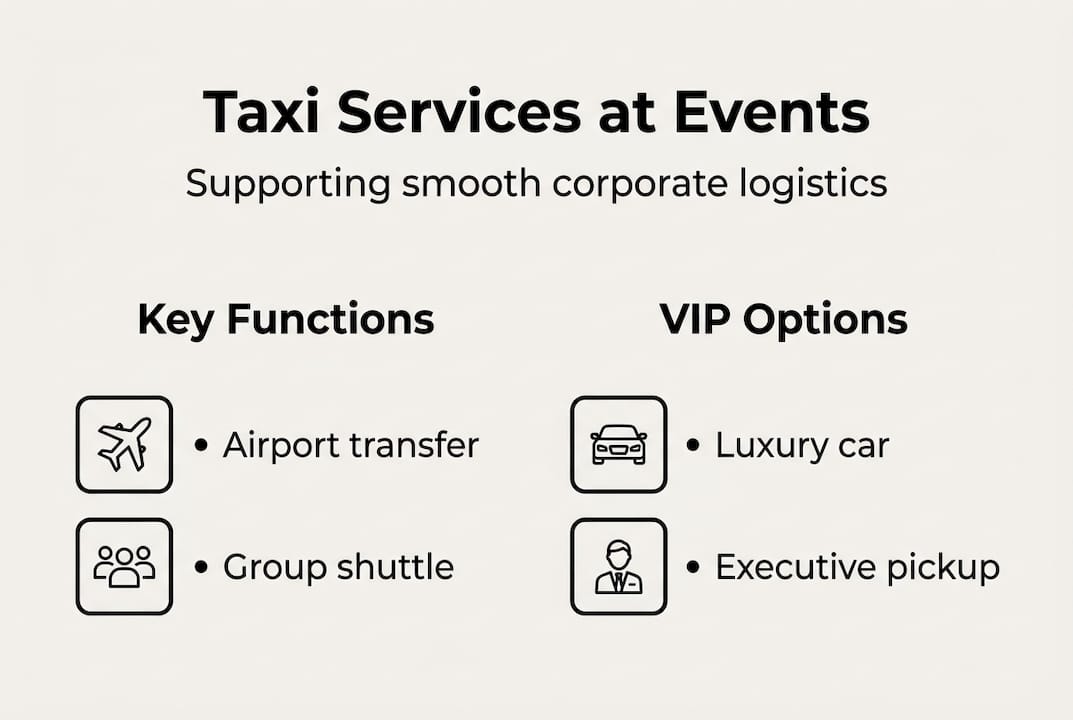 Infographic of taxi services at corporate events