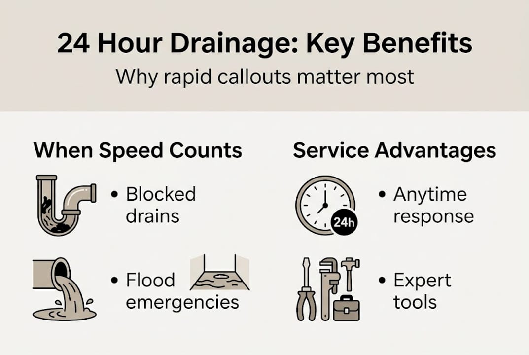 Infographic comparing drainage service benefits