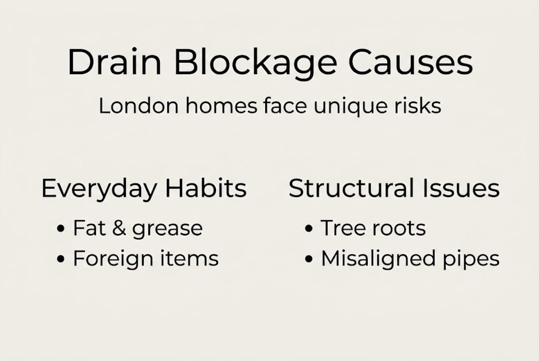 Infographic: drain blockage causes for London homes