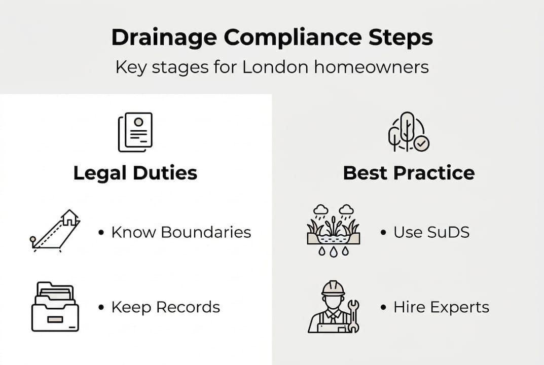 Infographic summarizing London drainage compliance