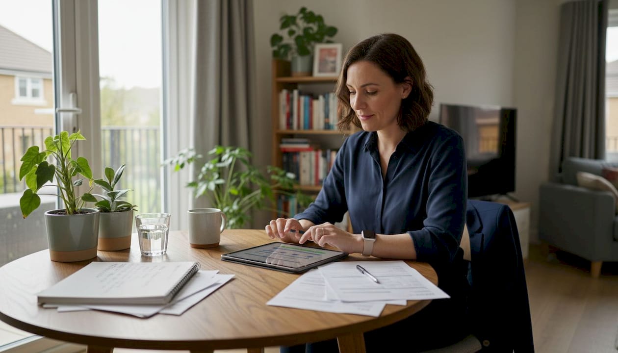 Property manager reviewing drain maintenance tasks