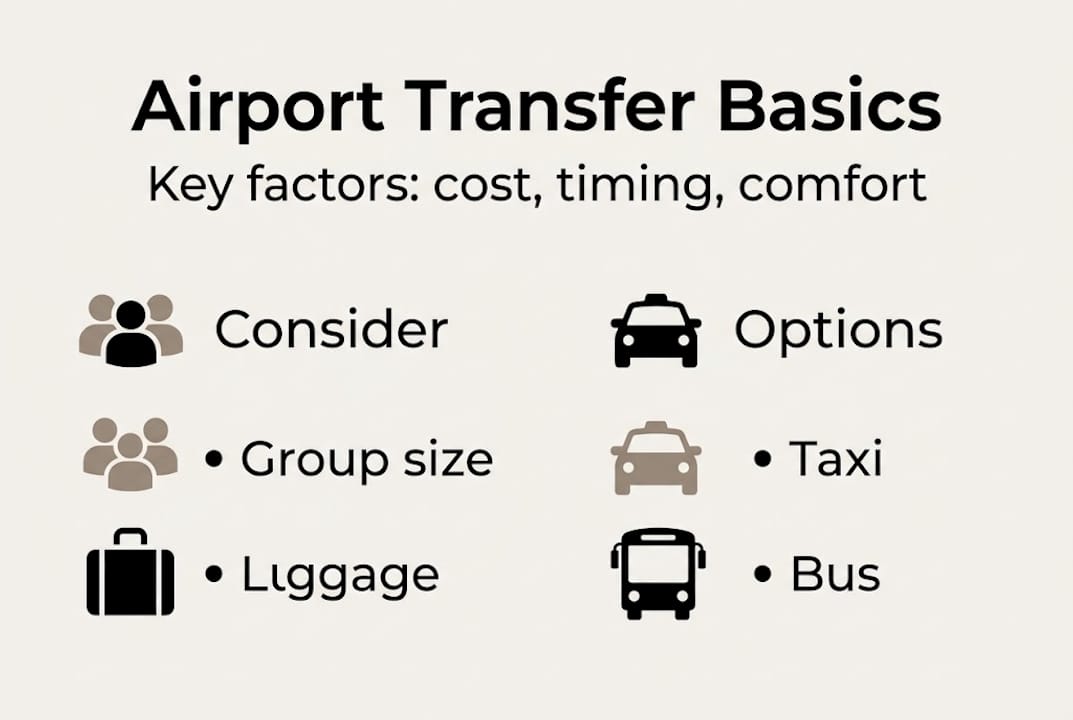 Infographic of airport transfer basics and options