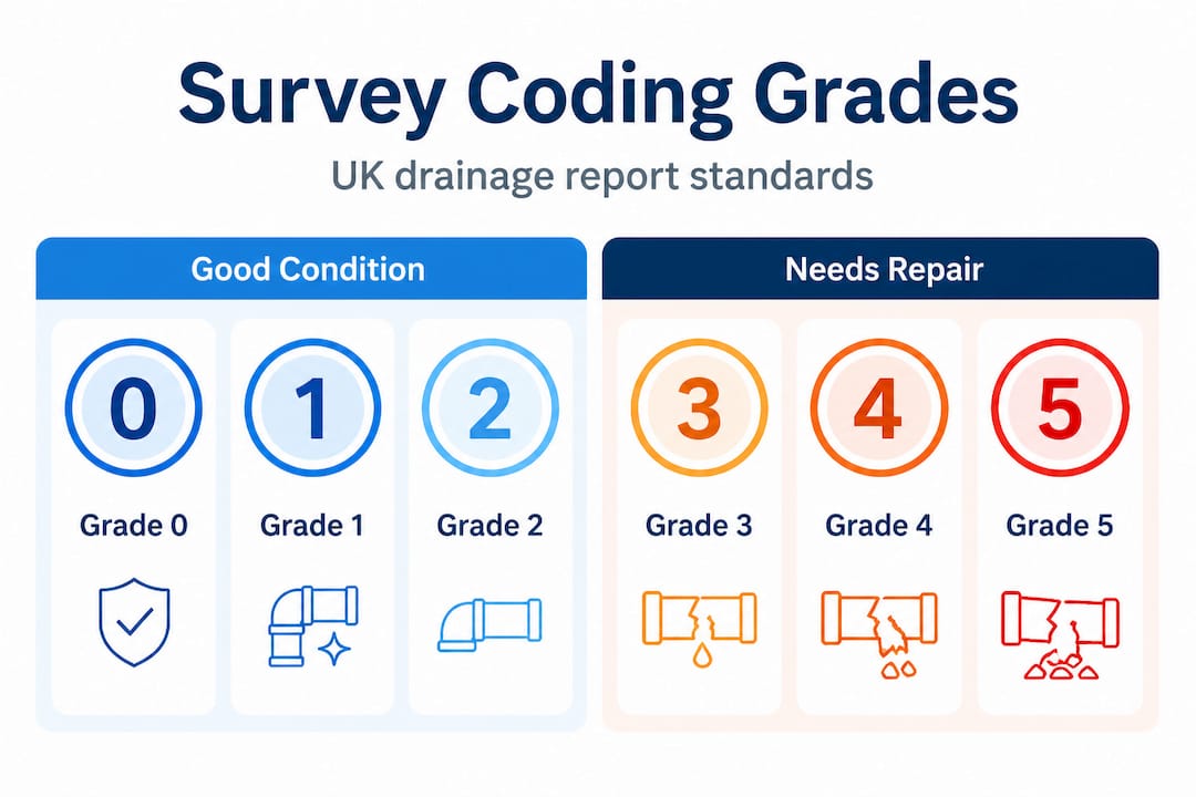 Infographic comparing drainage report grades