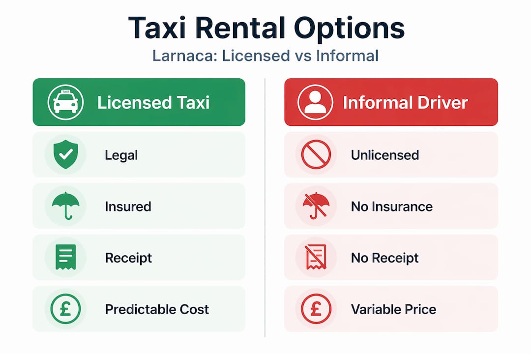 Infographic comparing licensed and informal taxi rentals