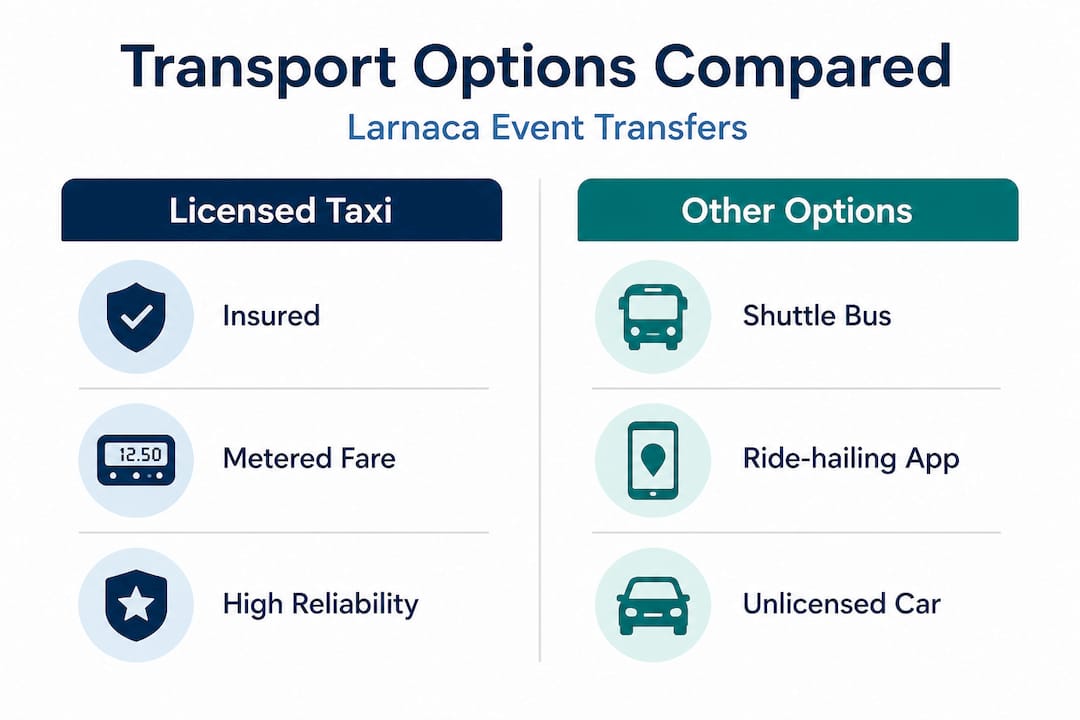 Infographic compares Larnaca transport options