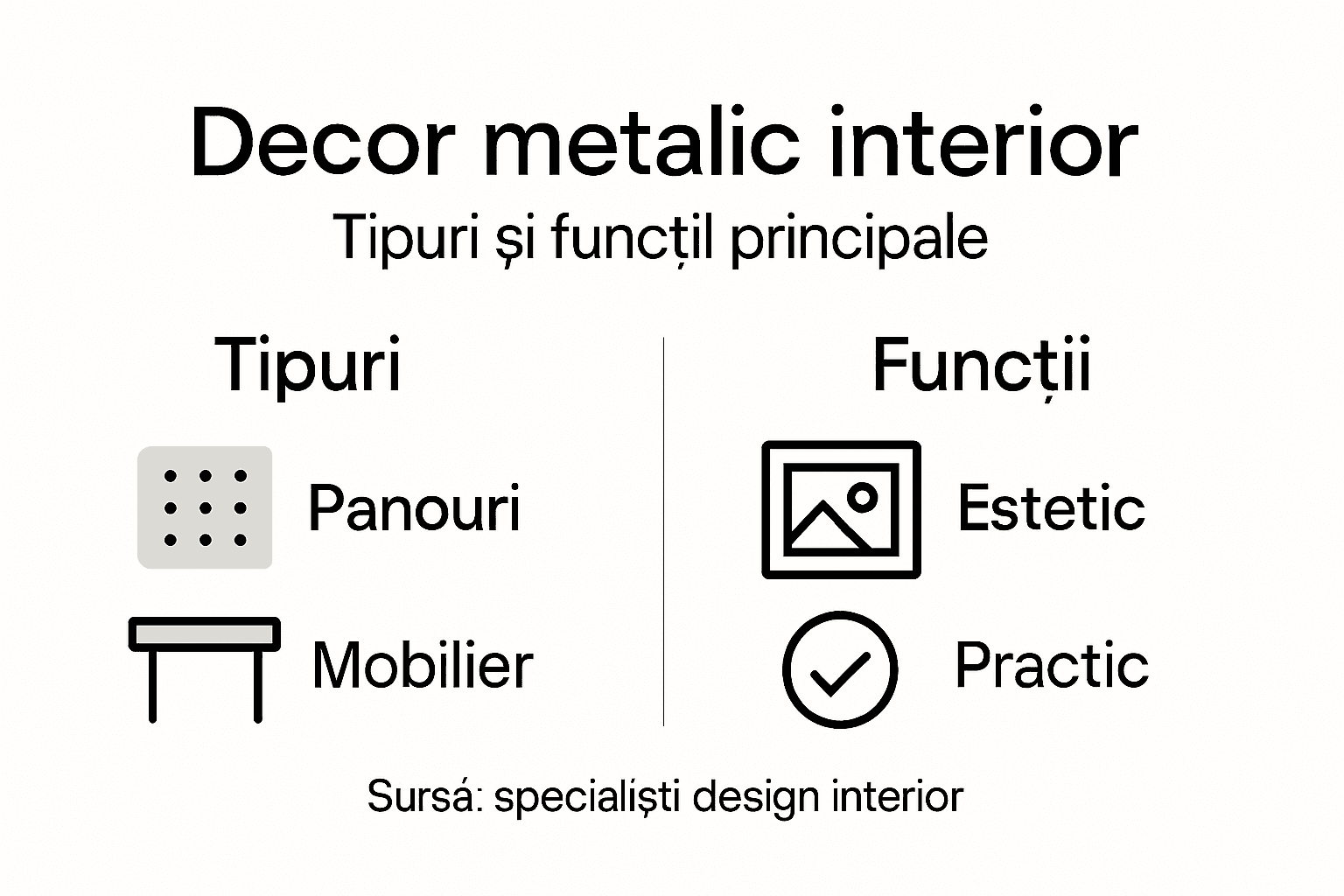 Infografic: modele de decorațiuni metalice și rolul lor
