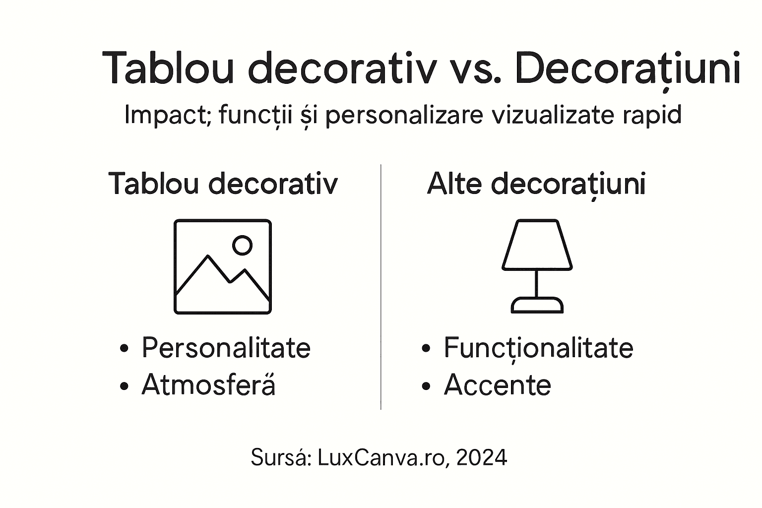 Infografic: Cum diferențiem un tablou decorativ de alte obiecte de decor