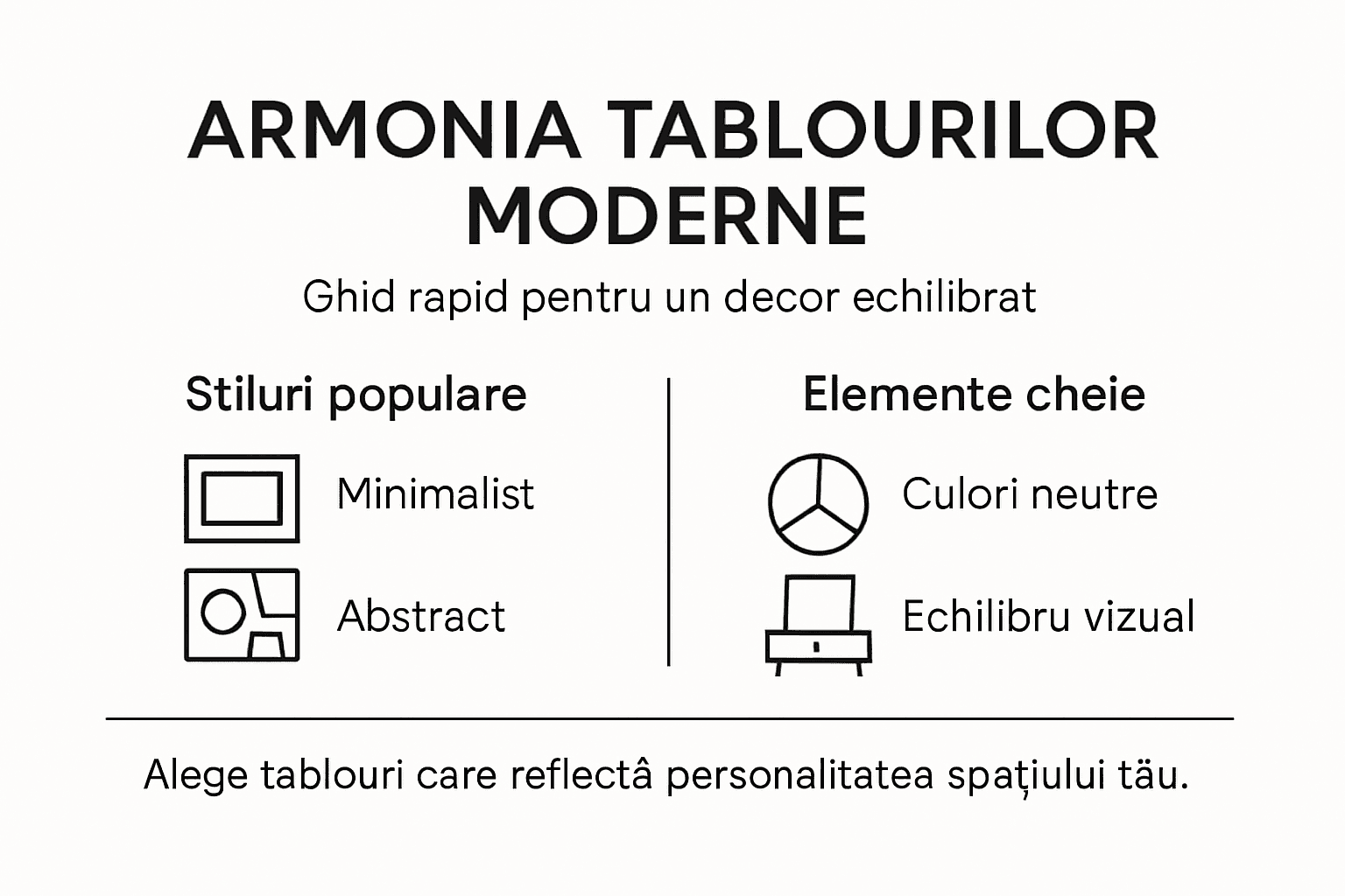 Infografic: Cum să obții armonie în decor cu tablouri moderne