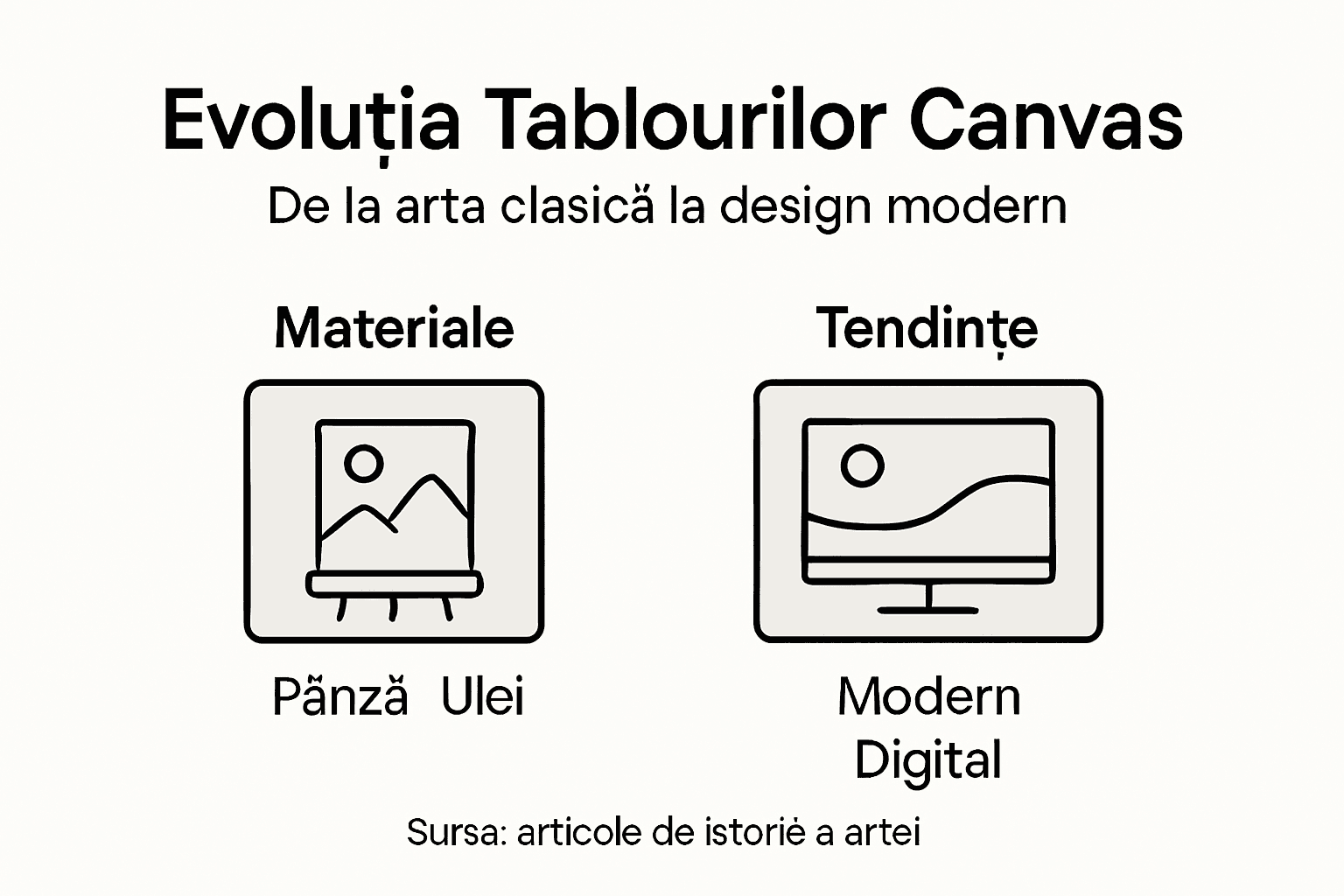 Infografic: Evoluția și povestea tablourilor pe canvas
