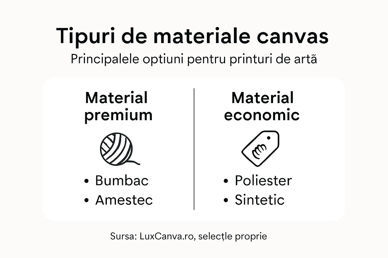Ghid vizual despre principalele tipuri de pânză canvas