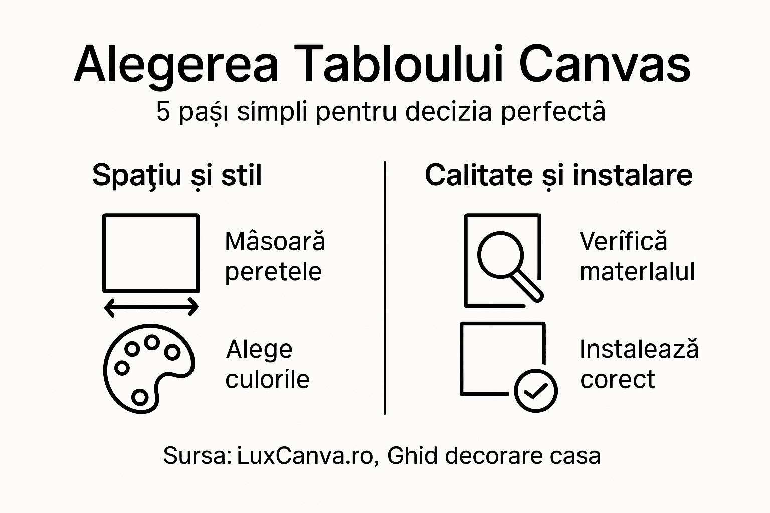 Infografic: cum să alegi tabloul canvas potrivit pentru casa ta
