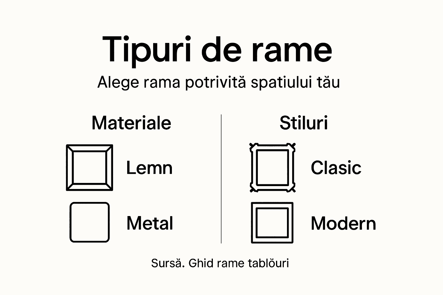 Ghid vizual: ce tipuri de rame poți alege pentru tablouri