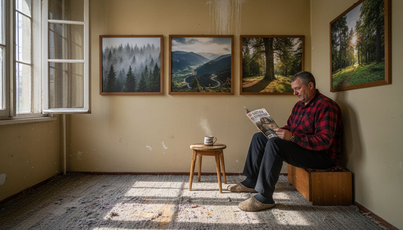 Tablouri cu motive botanice care aduc un strop de natură într-un living primitor