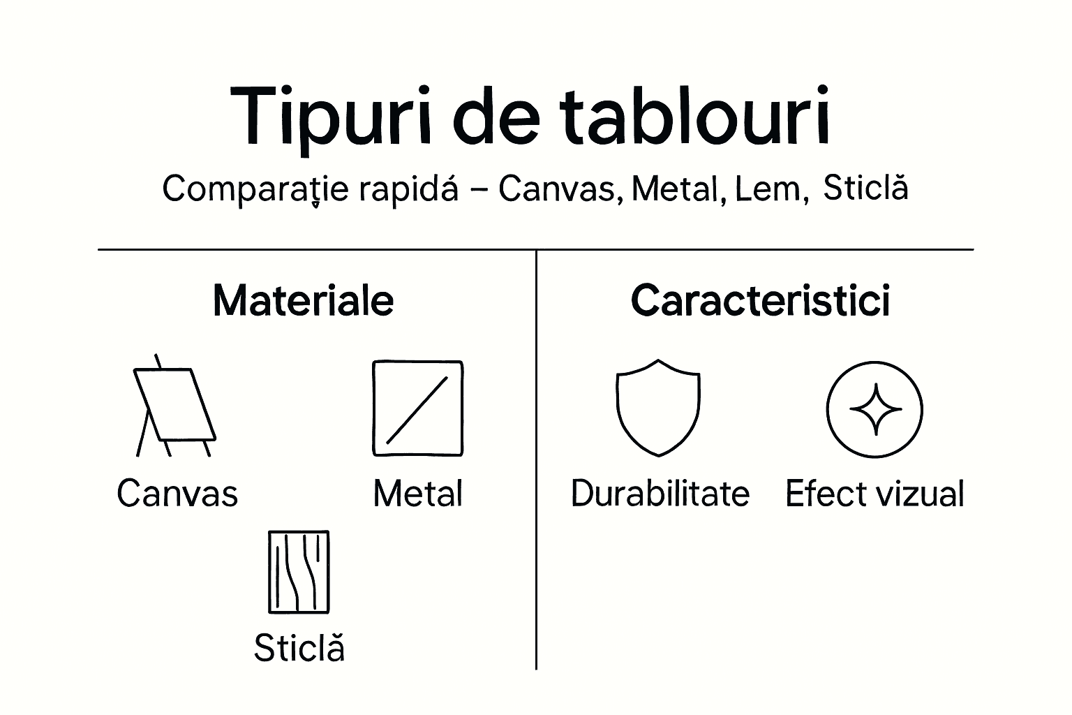 Infografic: ce diferențe există între tablourile canvas și cele metalice